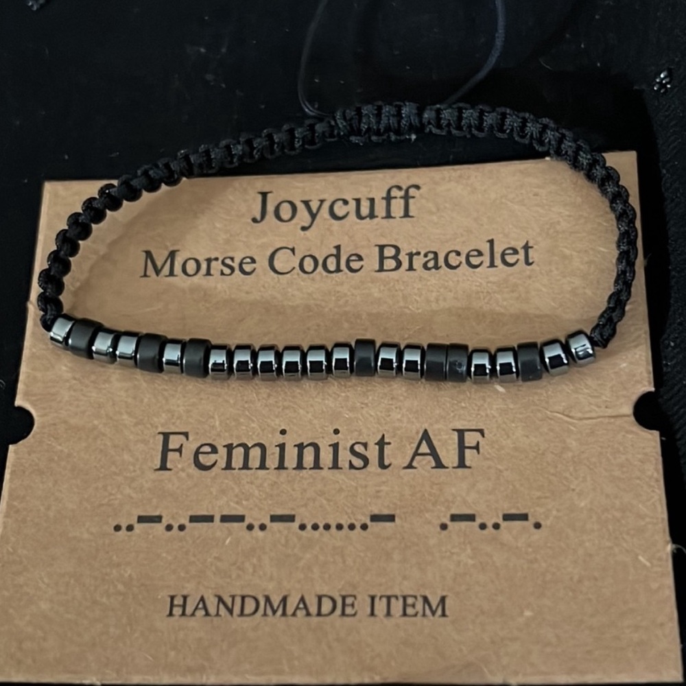 Feminist women empowerment bracelet in Morse code
